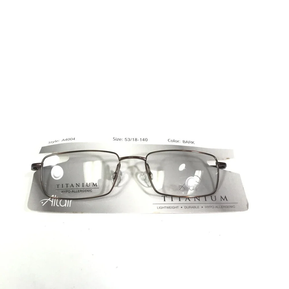 Altair Eyeglasses Frames A4004 BARK Brown Rectangular Full Rim 53-18-140